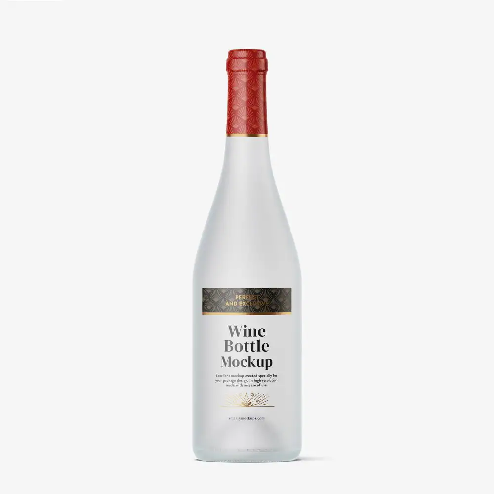 frosted wine bottles
