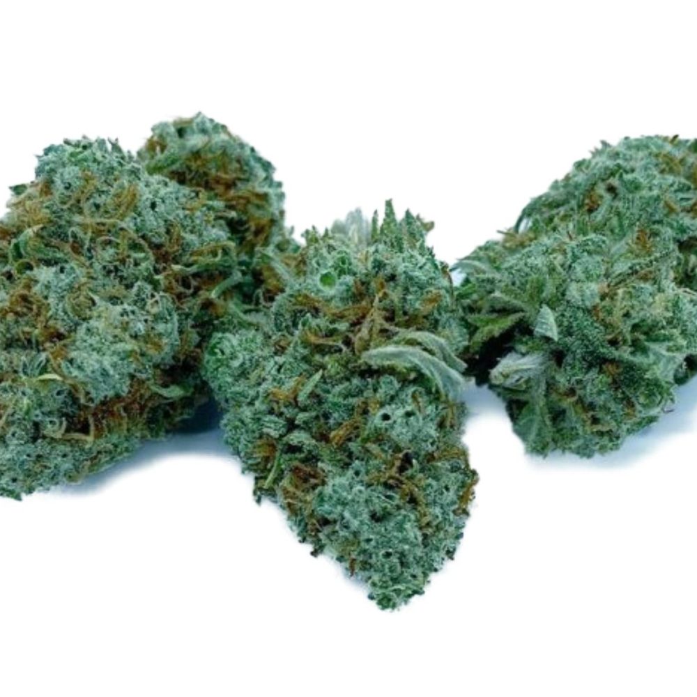 Tom Ford Pink Kush buds with frosty trichomes, showcasing the sweet aroma and relaxing effects of this indica-dominant hybrid.