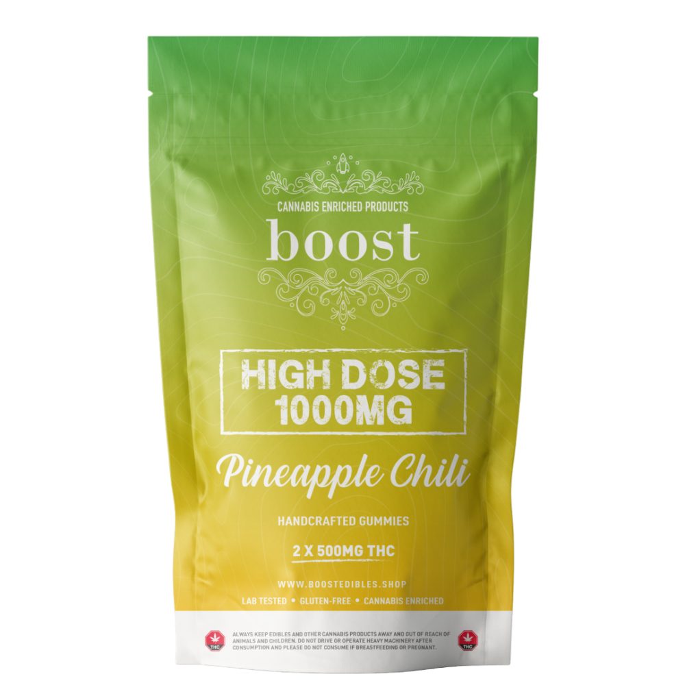 Boost THC High Dose – Pineapple Chili 1000mg Gummies