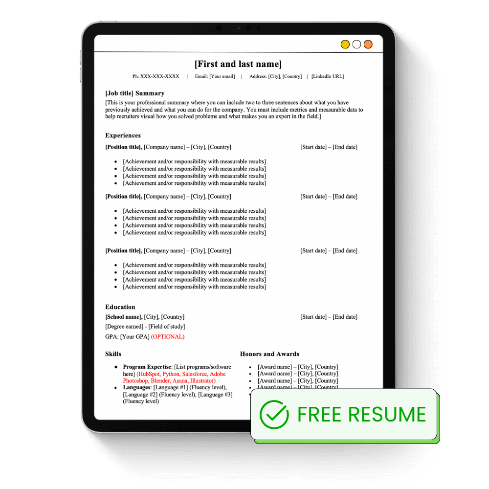 Resume Template