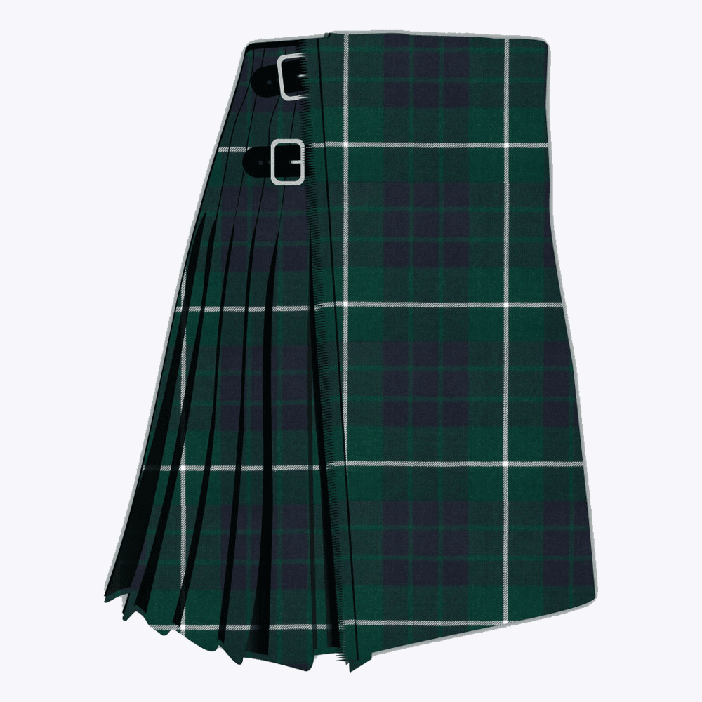 hamilton green modern tartan kilt.png