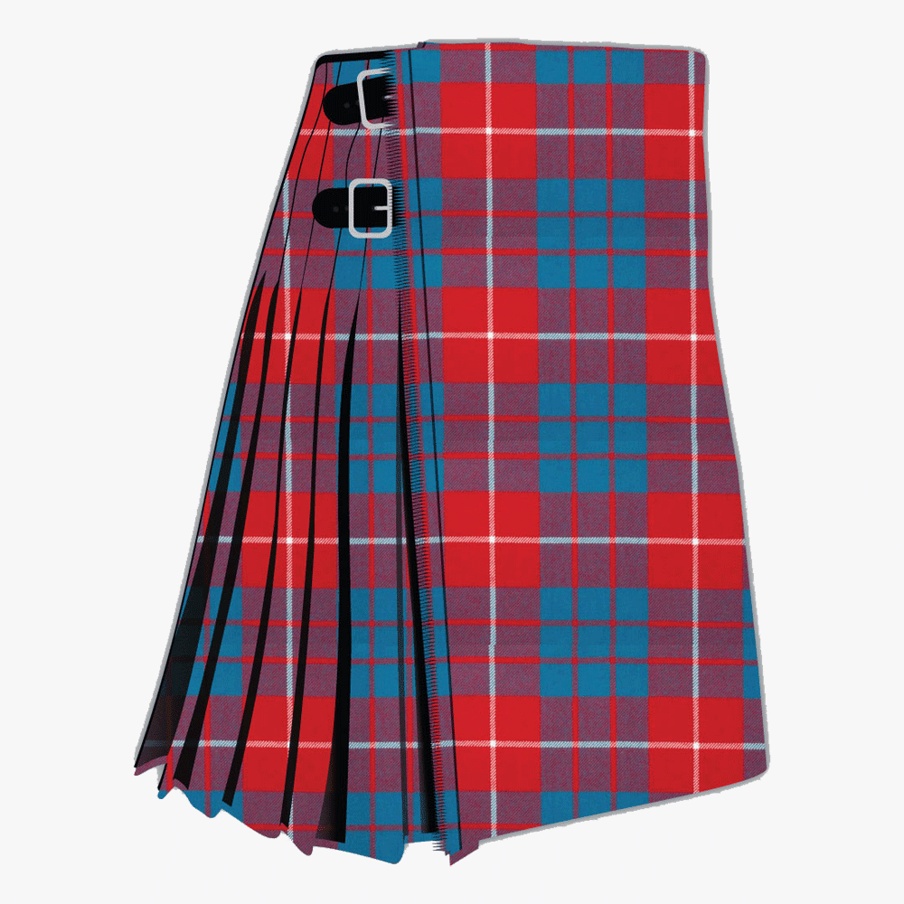 hamilton red modern tartan kilt.png