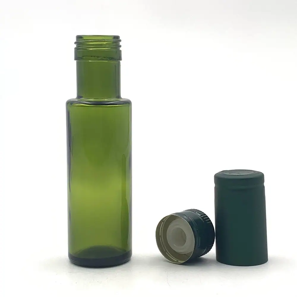 100 ml donkergroene ronde olijfoliefles