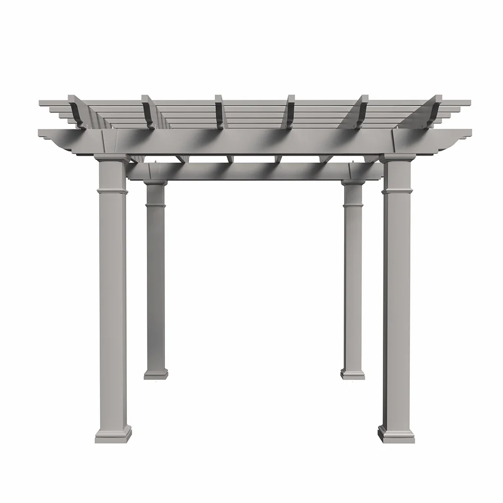 Williamsburg freestanding fiberglass pergola rendering - front angle
