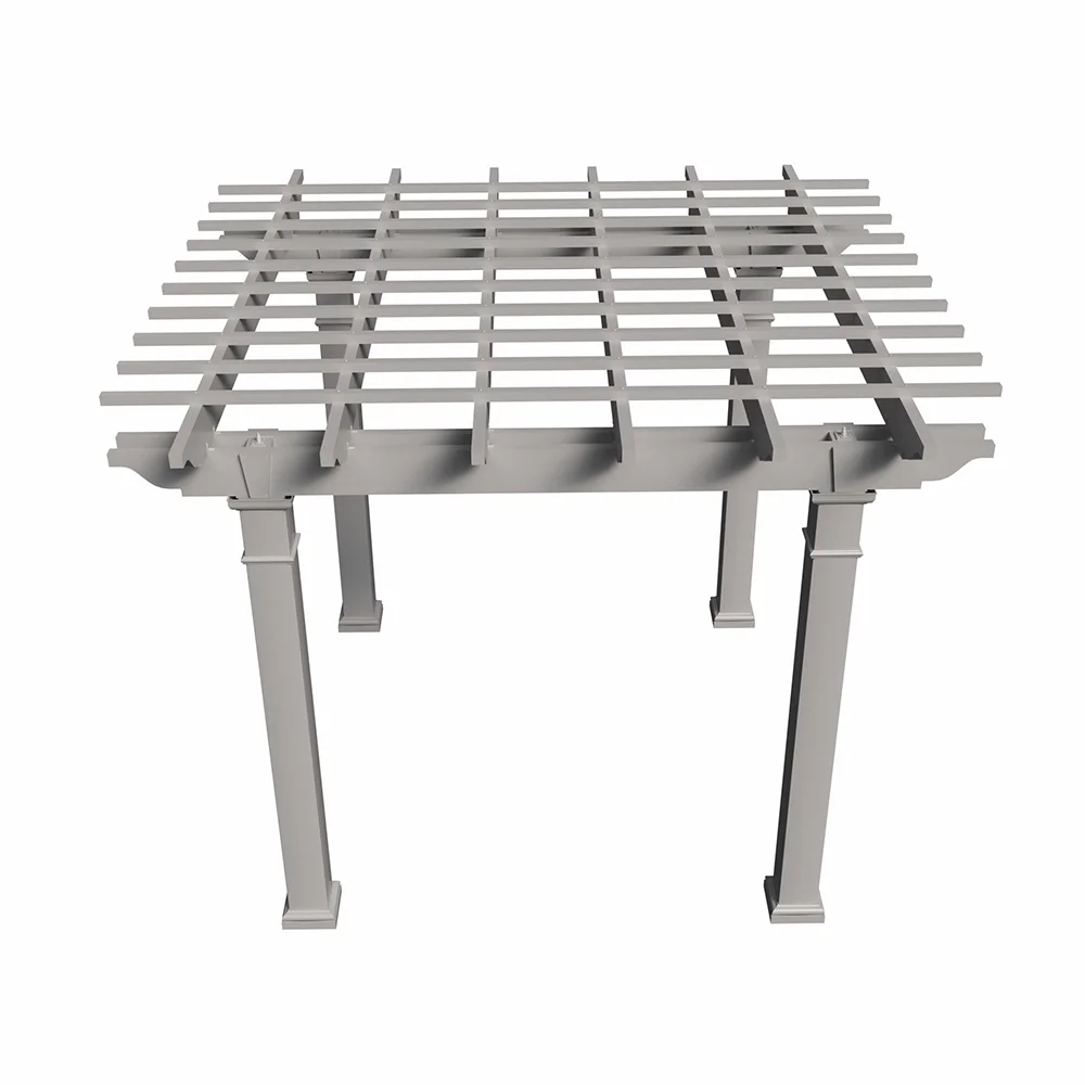 Williamsburg freestanding fiberglass pergola rendering - front down angle