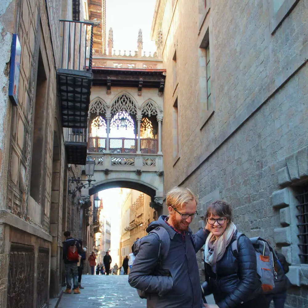 The gothic quarter in Barcelona, Spain.