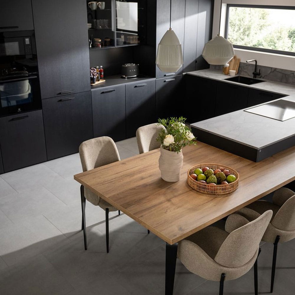 Bespoke dining and kitchen island design by Schmidt Swansea