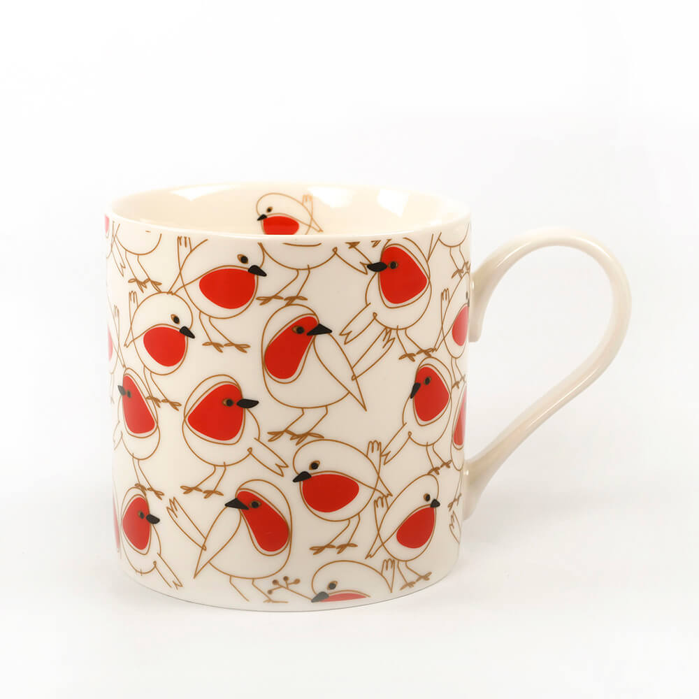 Christmas Robins China Mug