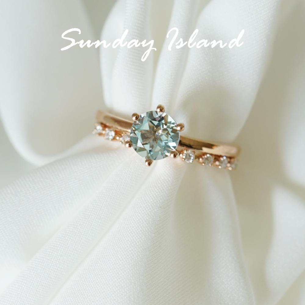 Solitaire Aquamarine Ring - Madeline - Image 3