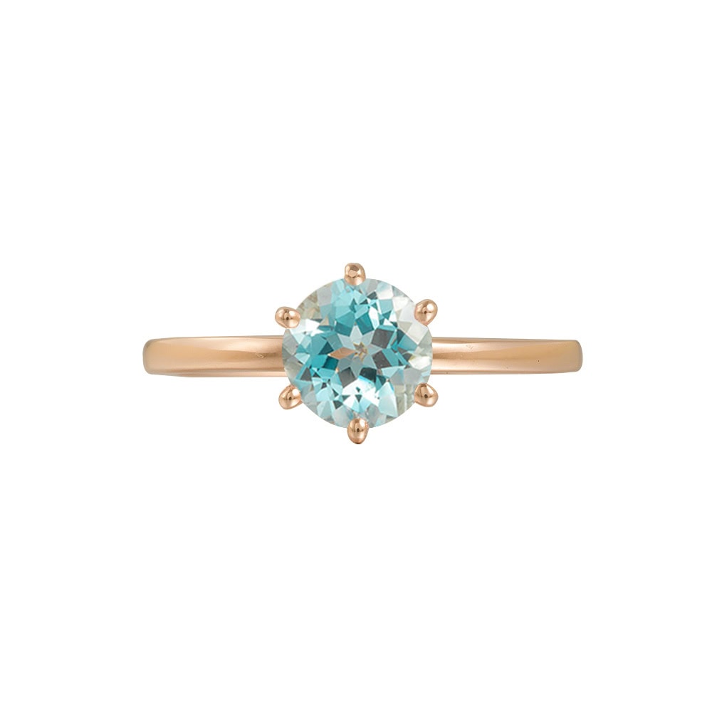 Solitaire Aquamarine Ring - Madeline