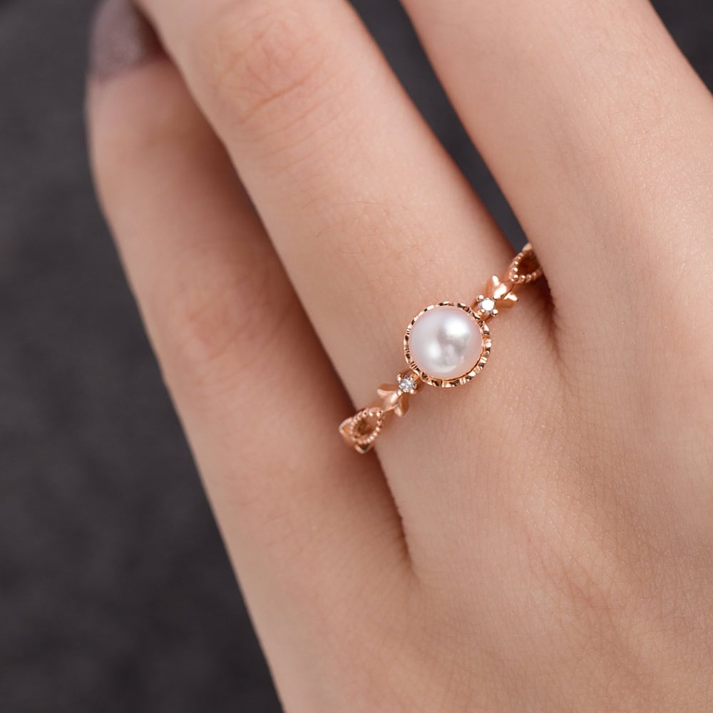 Vintage Akoya Pearl Ring - Jennifer - Image 5