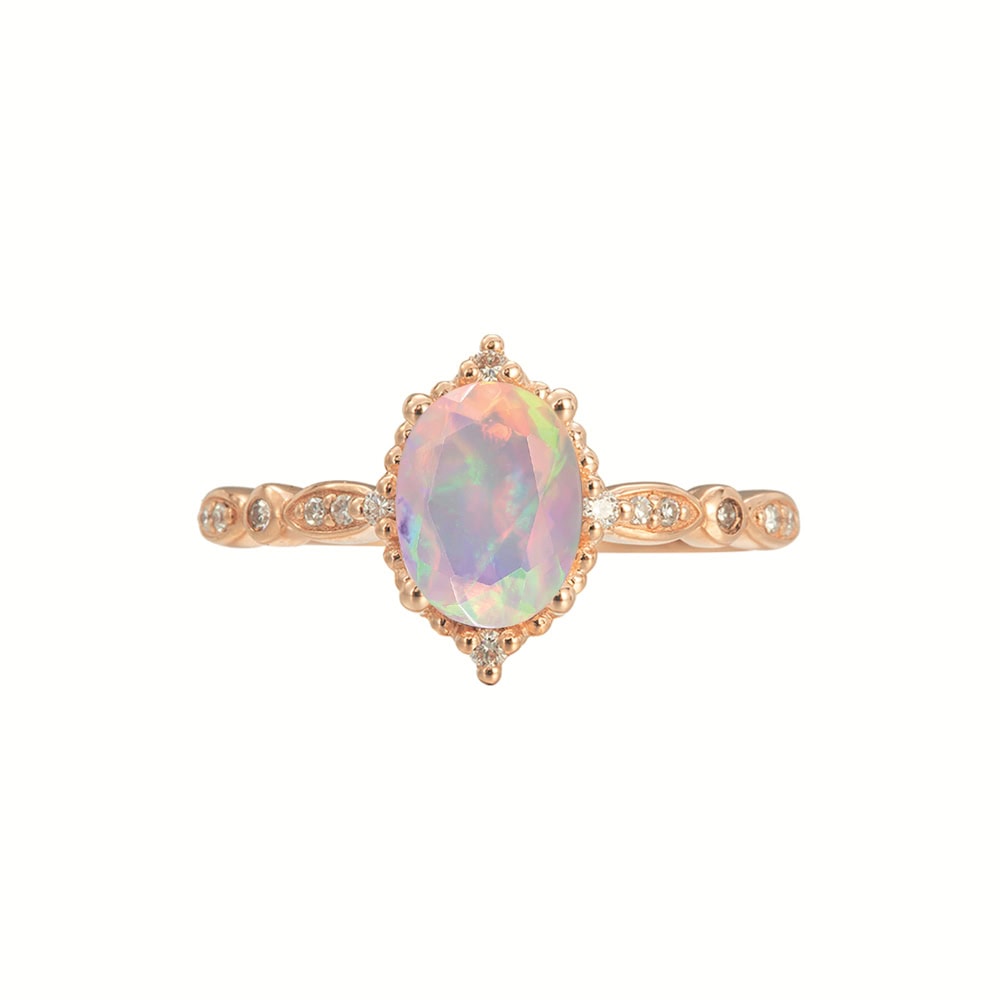 Oval Ethiopian Opal Ring - Clara