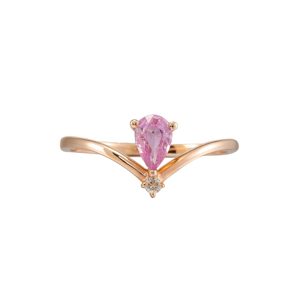 Teardrop Pink Sapphire Ring - Lucinda