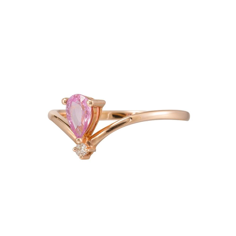 Teardrop Pink Sapphire Ring - Lucinda - Image 2