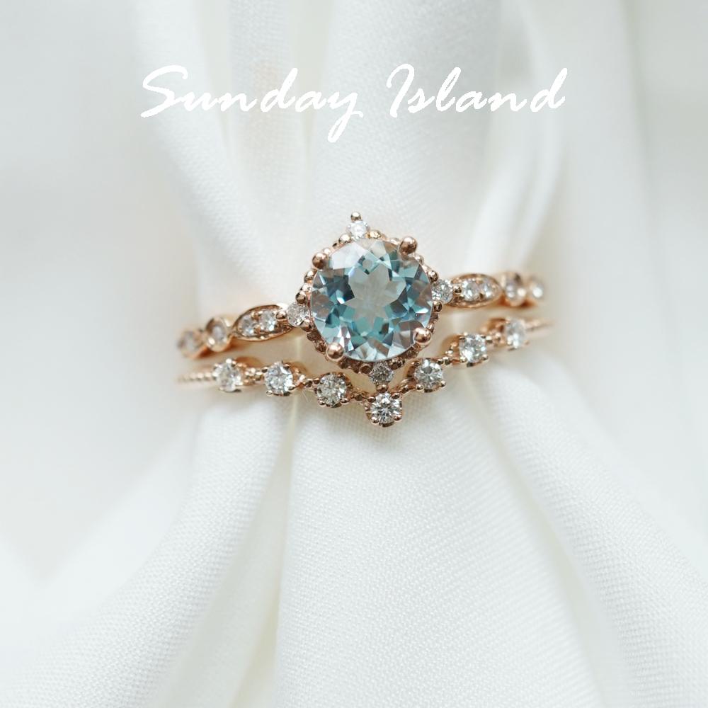 Vintage Aquamarine Engagement Ring - Helena - Image 3