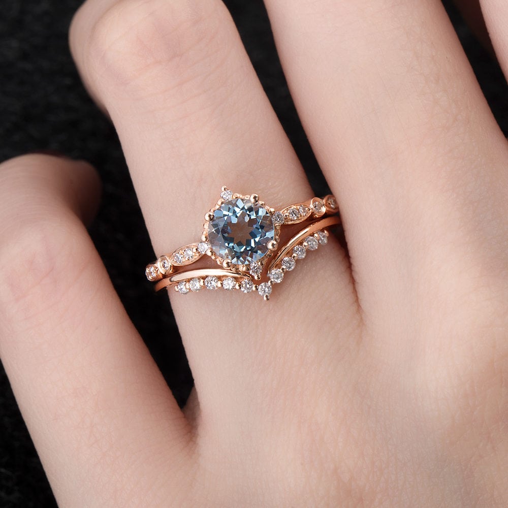 Vintage Aquamarine Engagement Ring - Helena - Image 4