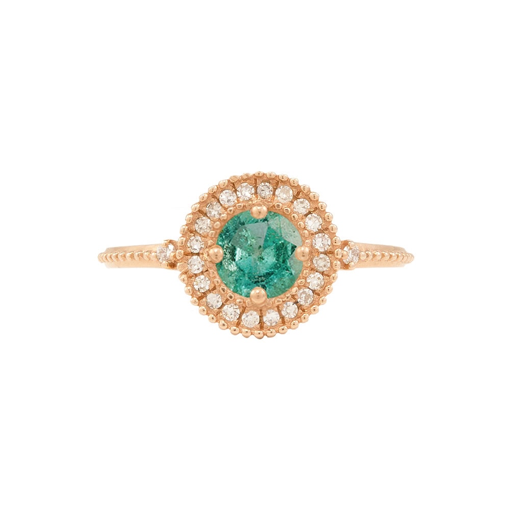 Vintage Emerald Engagement Ring - Josephine
