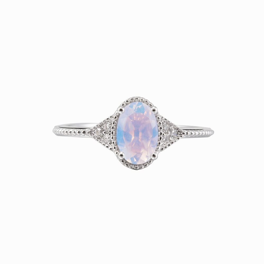 Blue Moonstone Diamond Ring - Valeria