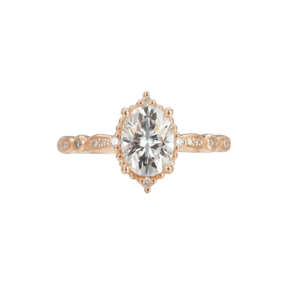 Vintage Oval Moissanite Engagement Ring - Victoria