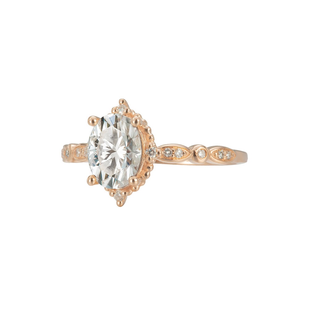 Vintage Oval Moissanite Engagement Ring - Victoria - Image 2