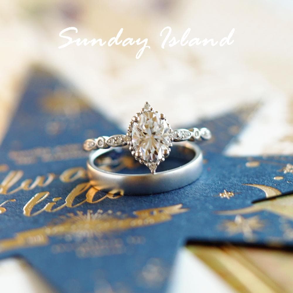 Vintage Oval Moissanite Engagement Ring - Victoria - Image 4
