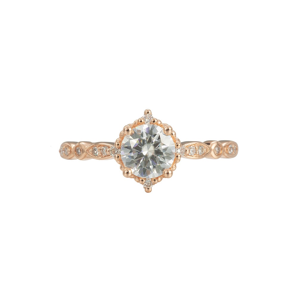 Vintage Round Moissanite Ring - Penelope