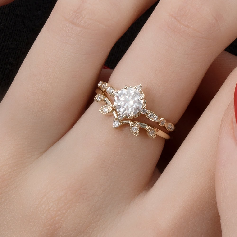 Vintage Round Moissanite Ring - Penelope - Image 6