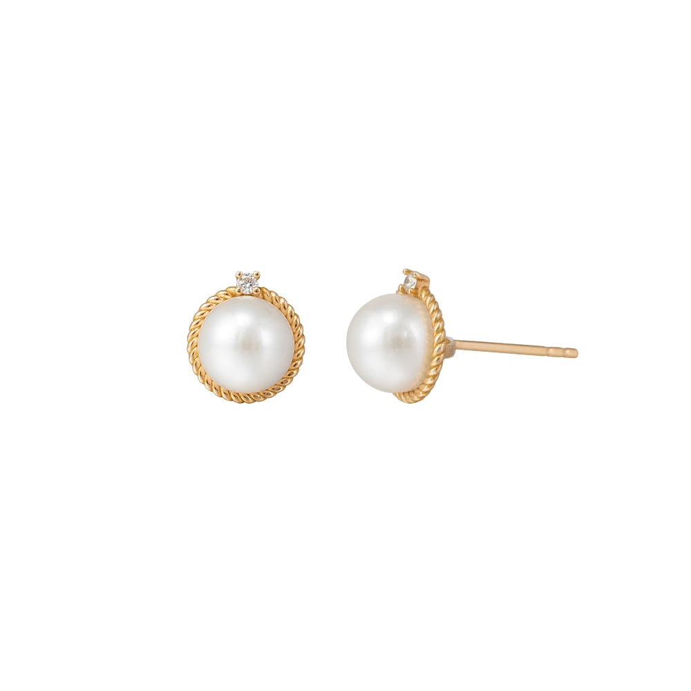 Akoya Pearl Diamond Earring - Georgette - Image 2