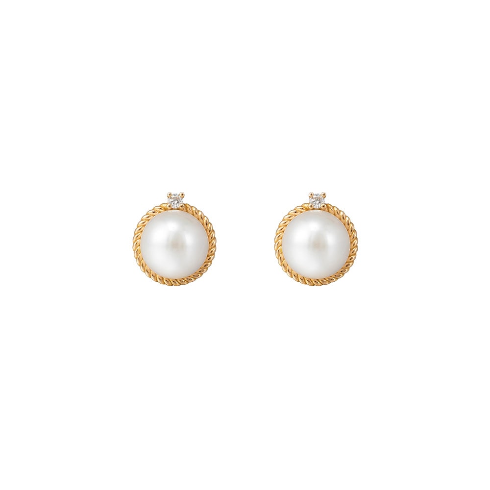 Akoya Pearl Diamond Earring - Georgette