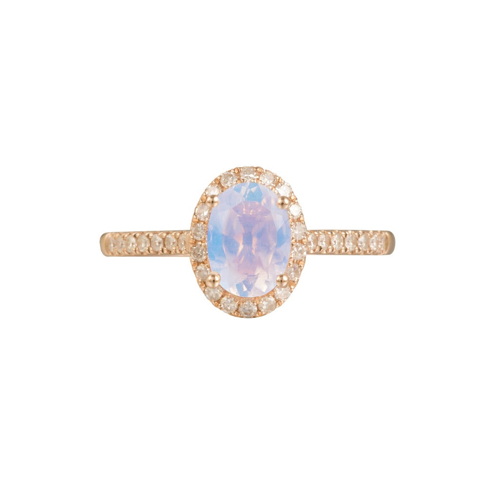 Moonstone Halo Ring - Azalea