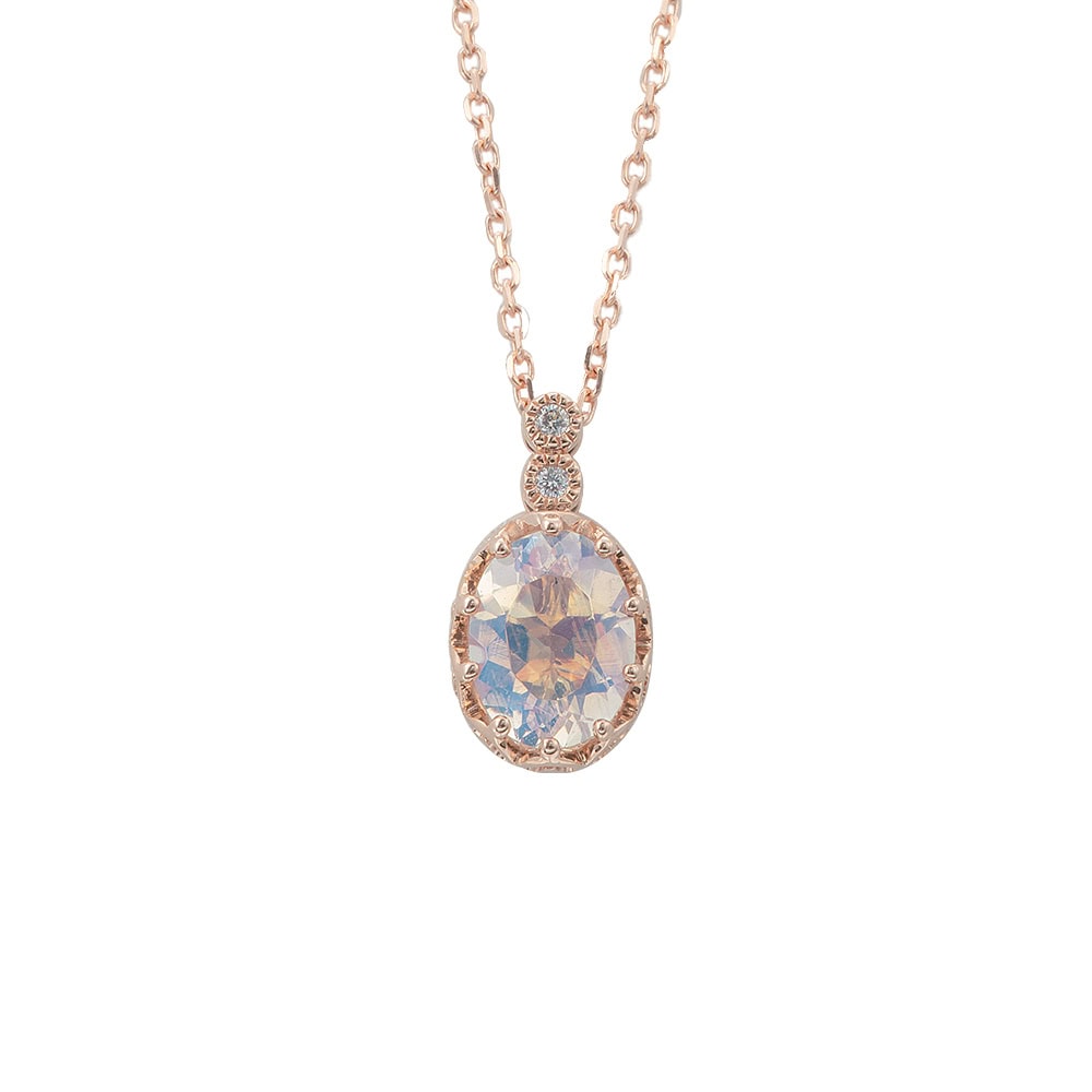 Oval Moonstone Necklace - Rita
