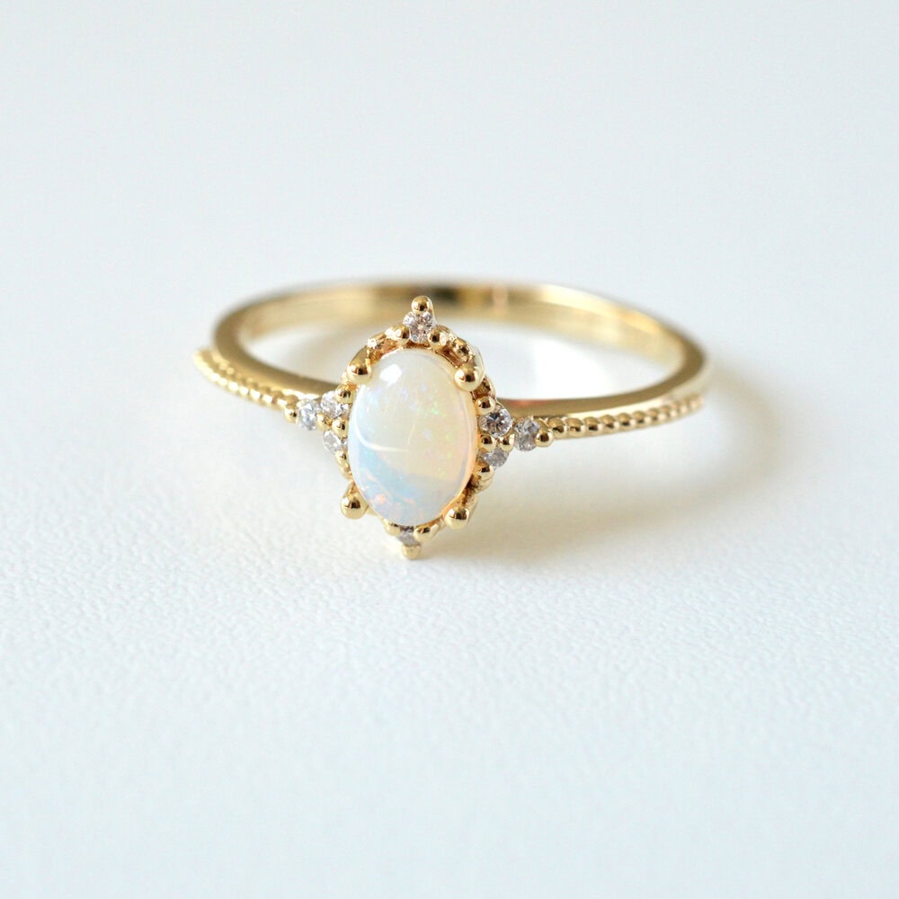 Oval Australian Opal Ring - Lydia - Image 5