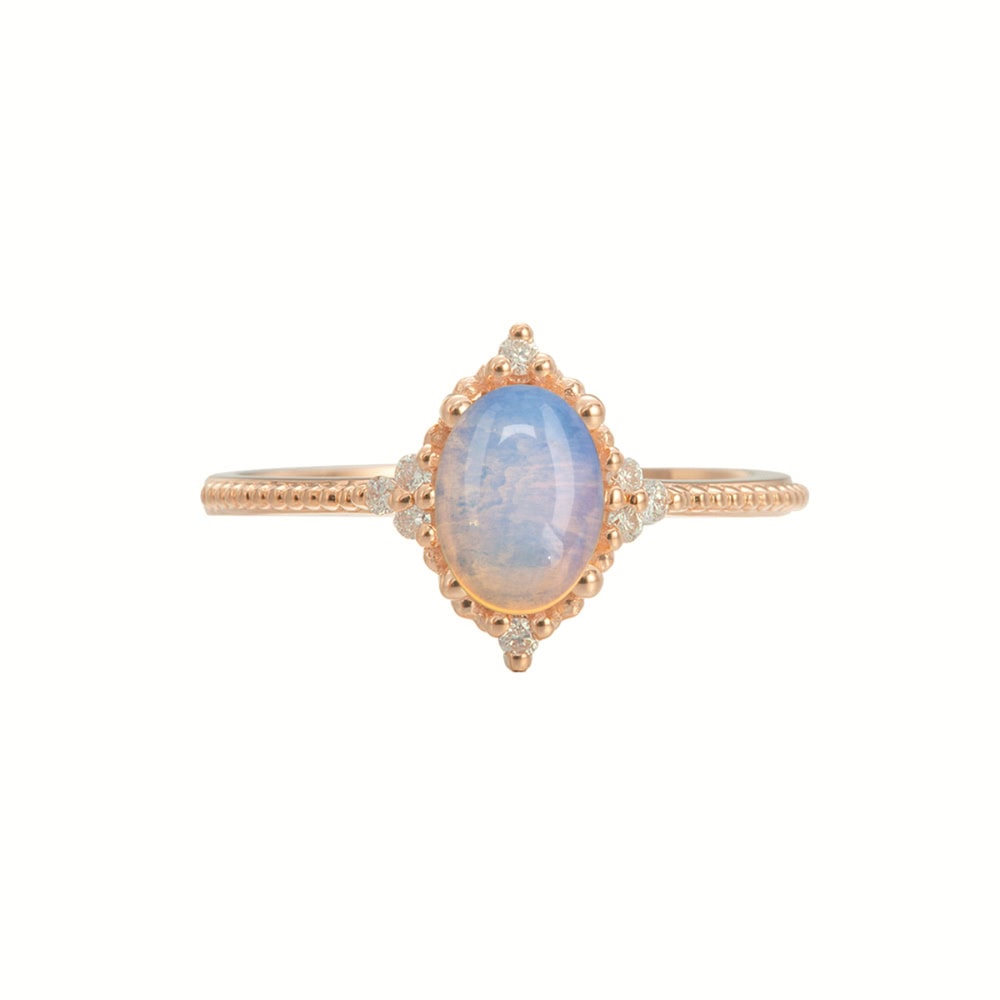 Oval Australian Opal Ring - Lydia