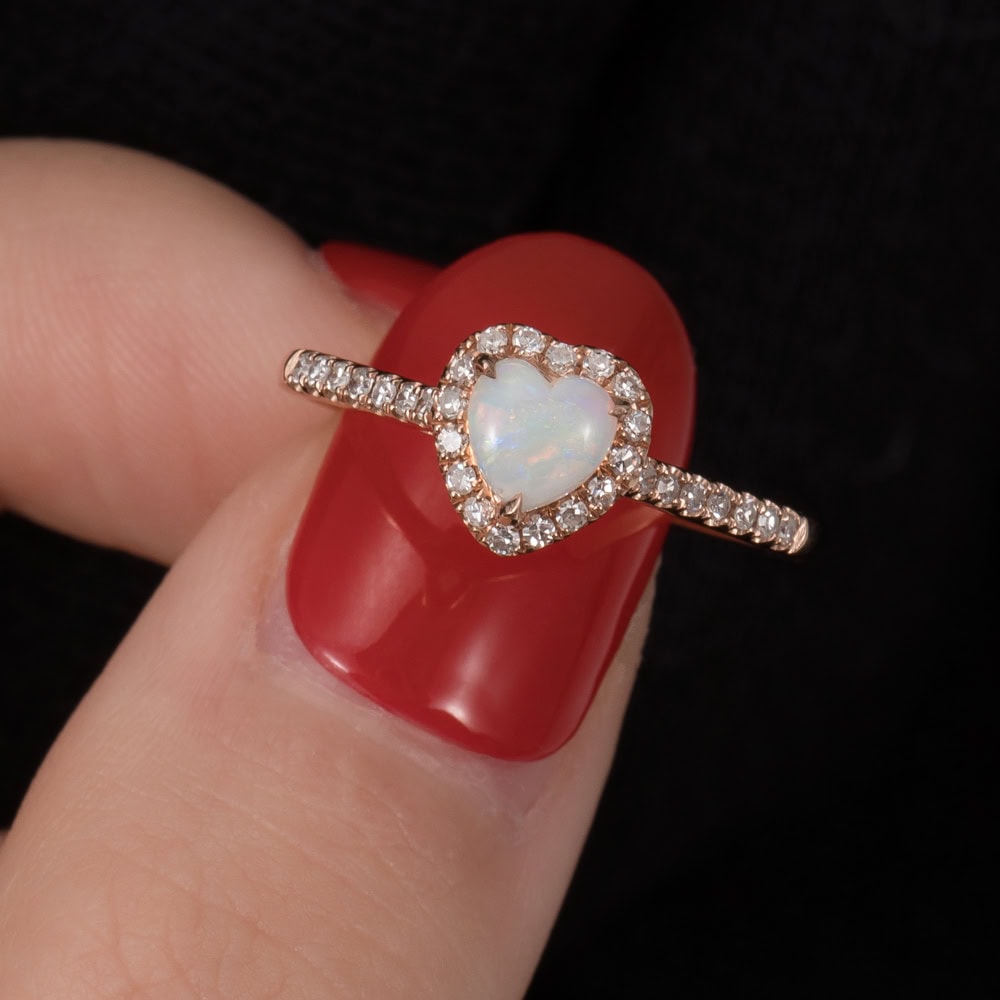 Heart Shape Opal Ring - Melissa - Image 3