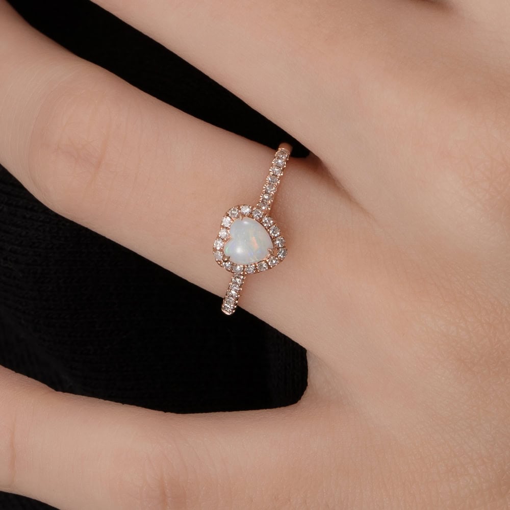 Heart Shape Opal Ring - Melissa - Image 4