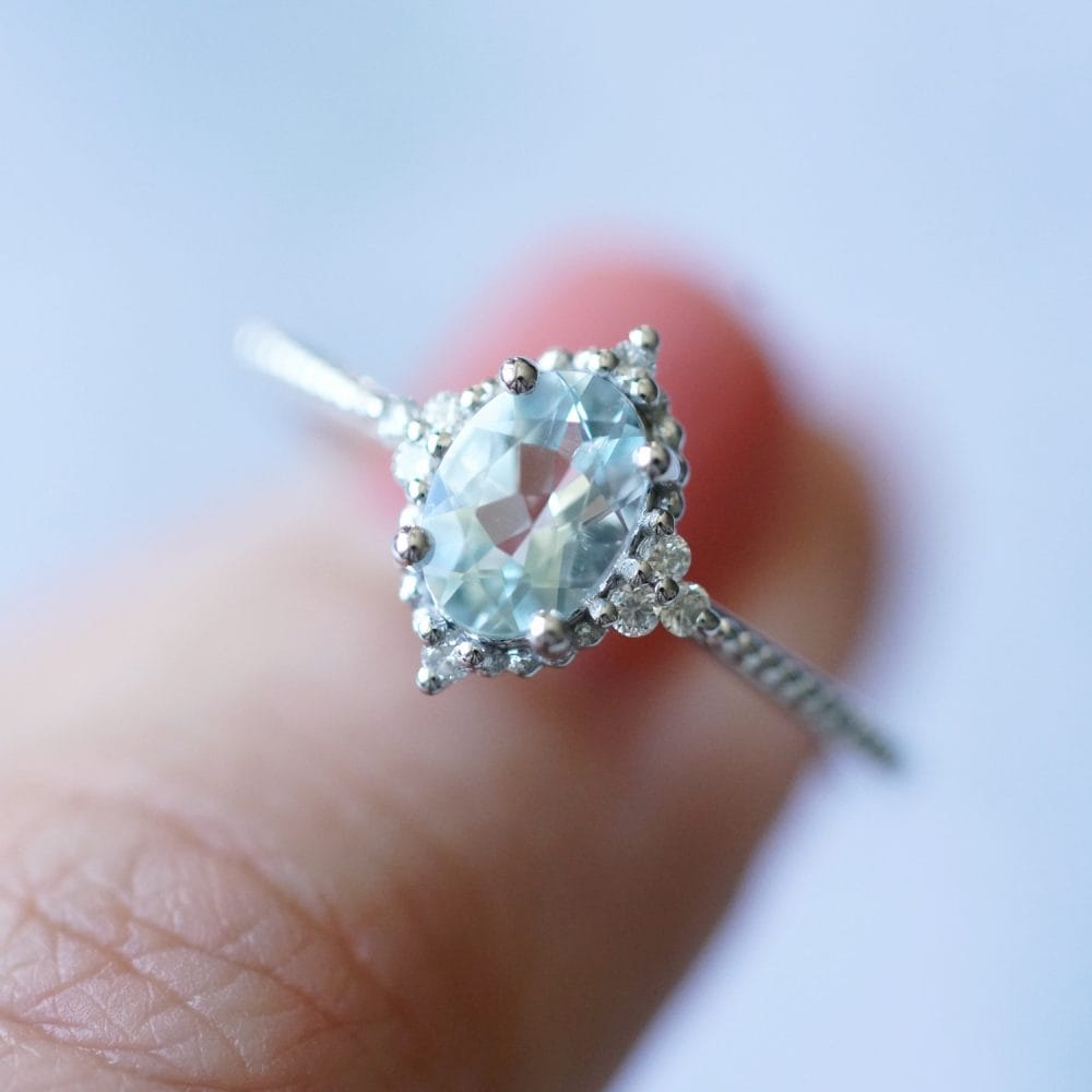 Aquamarine Diamond Ring - Delia - Image 4