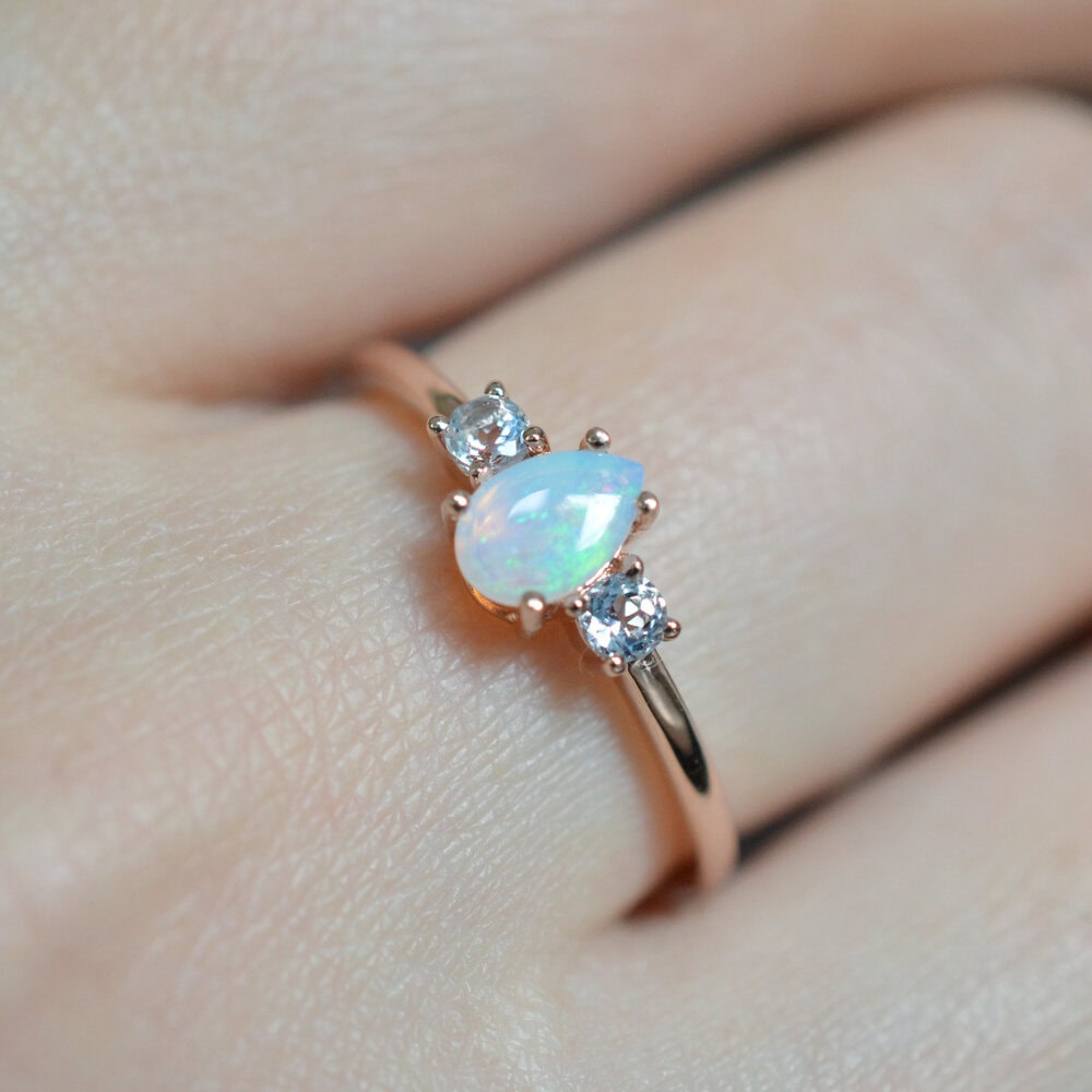 Teardrop Australian Opal Ring - Imogen - Image 3