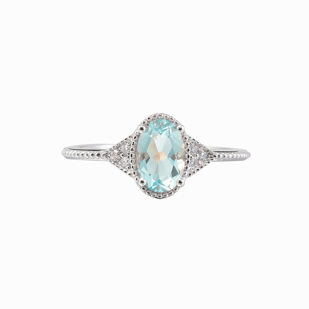 Oval Aquamarine Ring - Augustine