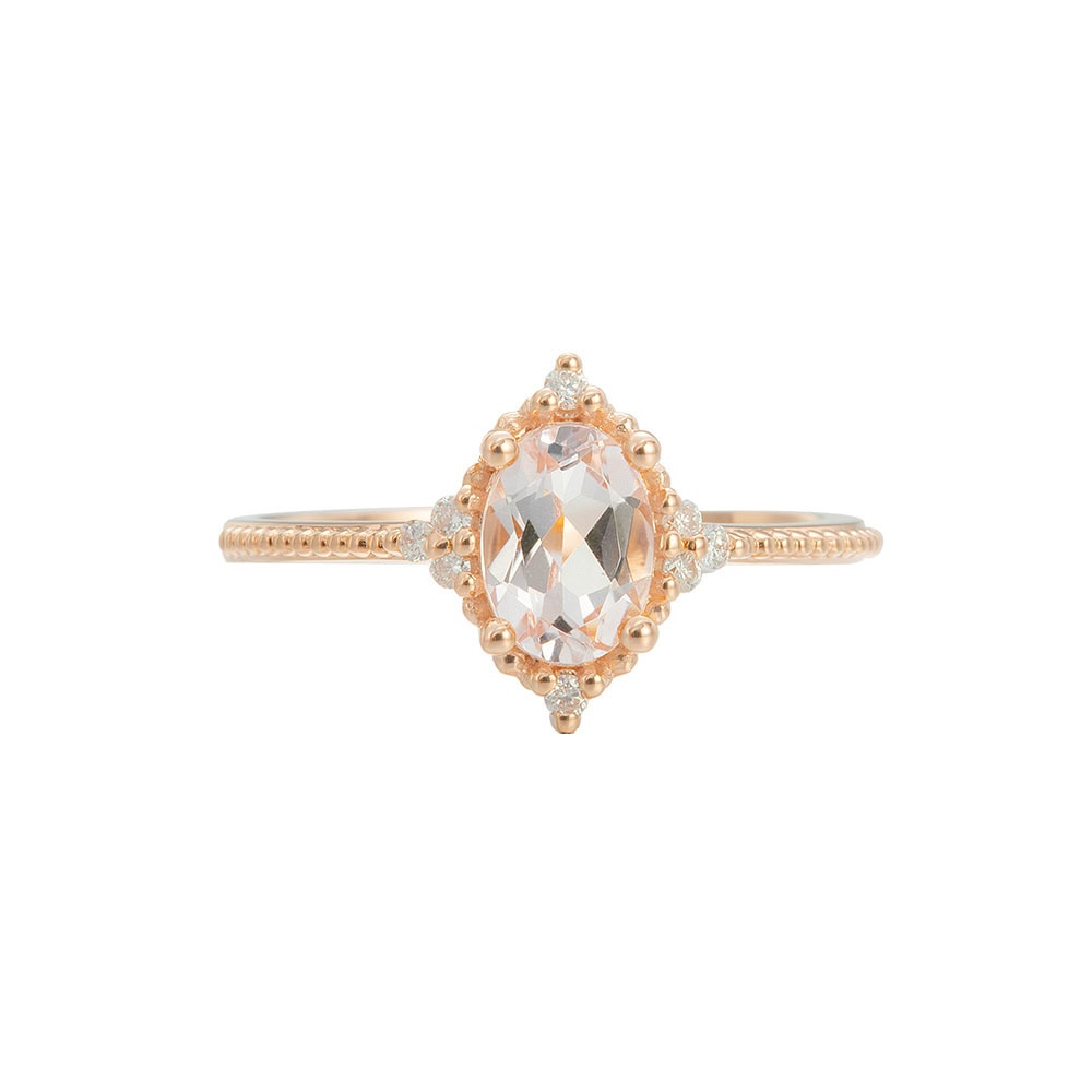 Oval Morganite Ring - Connie