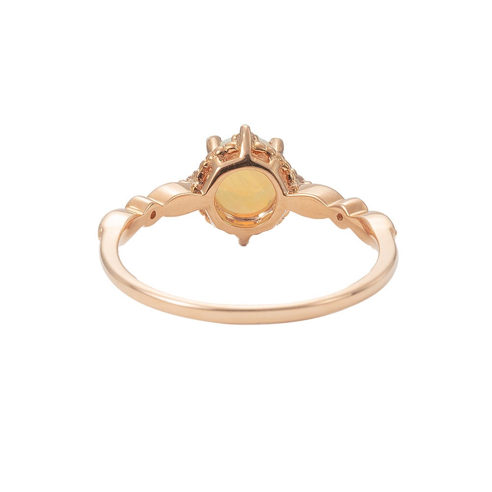 Round Australian Opal Ring - Gwyneth - Image 4