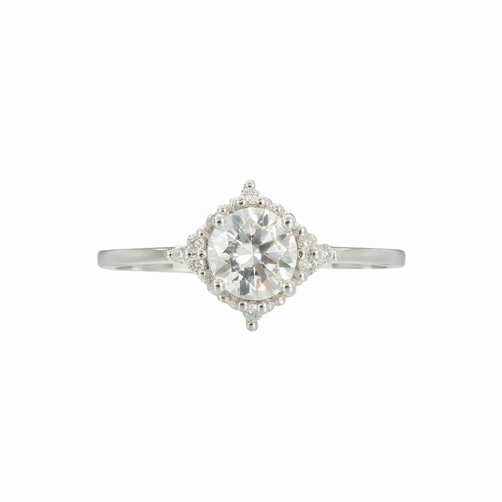 Round Moissanite Engagement Ring - Azra