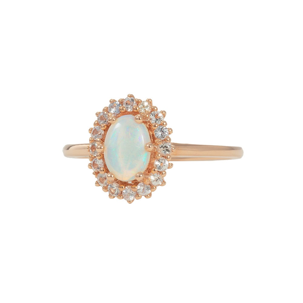 Oval Australian Opal Engagement Ring - Carter - Image 2