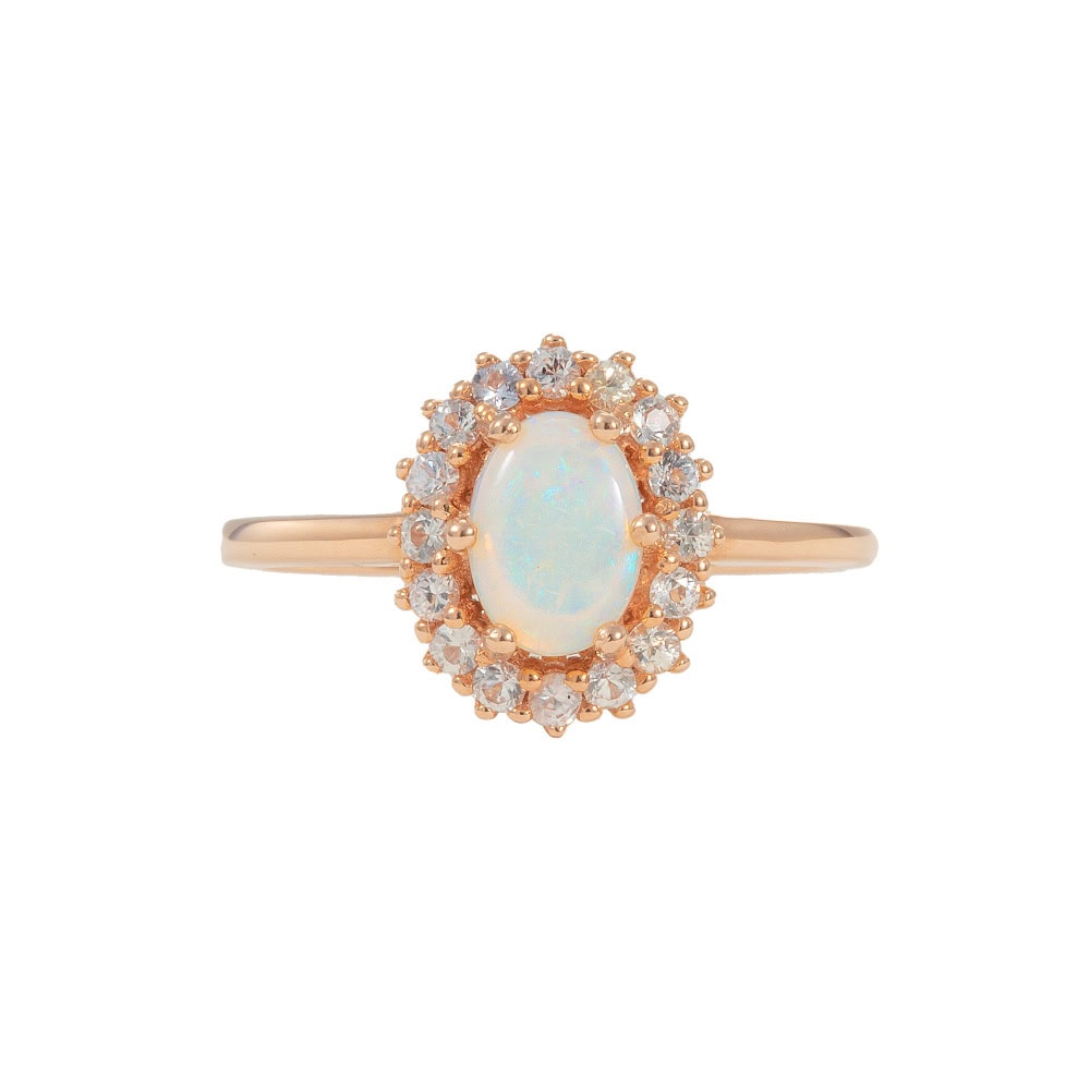Oval Australian Opal Engagement Ring - Carter