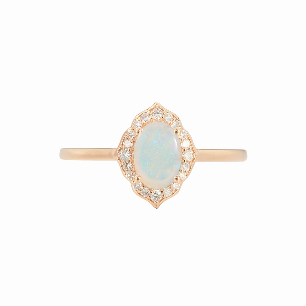 Mini Floral Opal Engagement Ring - Celestine