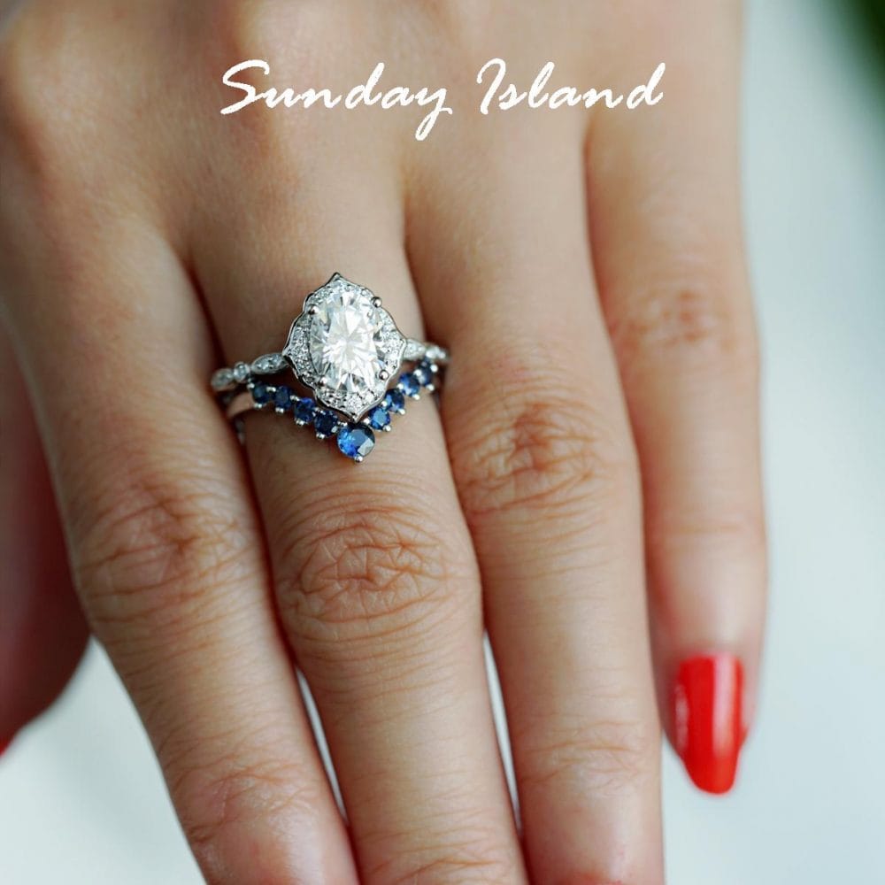 Blue Sapphire Wedding Band - Aubriella - Image 5
