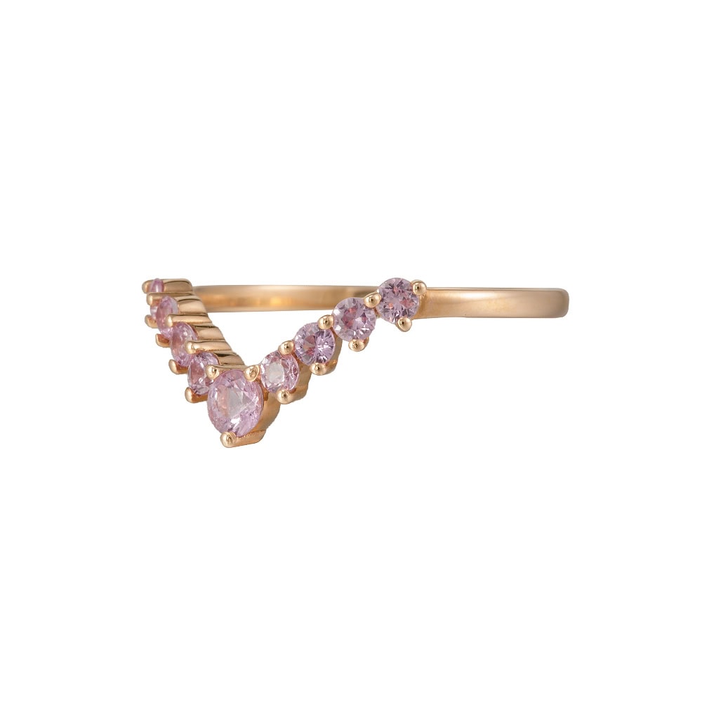Pink Sapphire Wedding Band - Aurora - Image 2