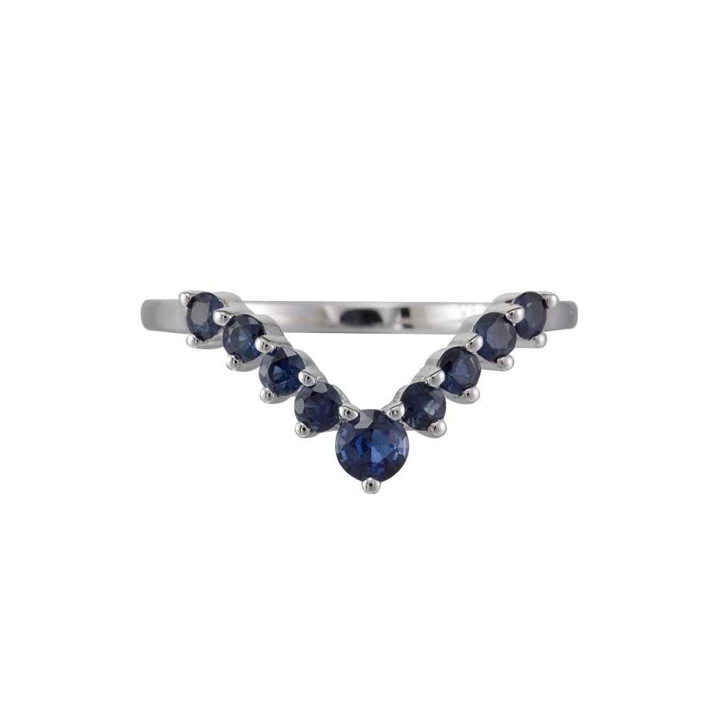 Blue Sapphire Wedding Band - Aubriella