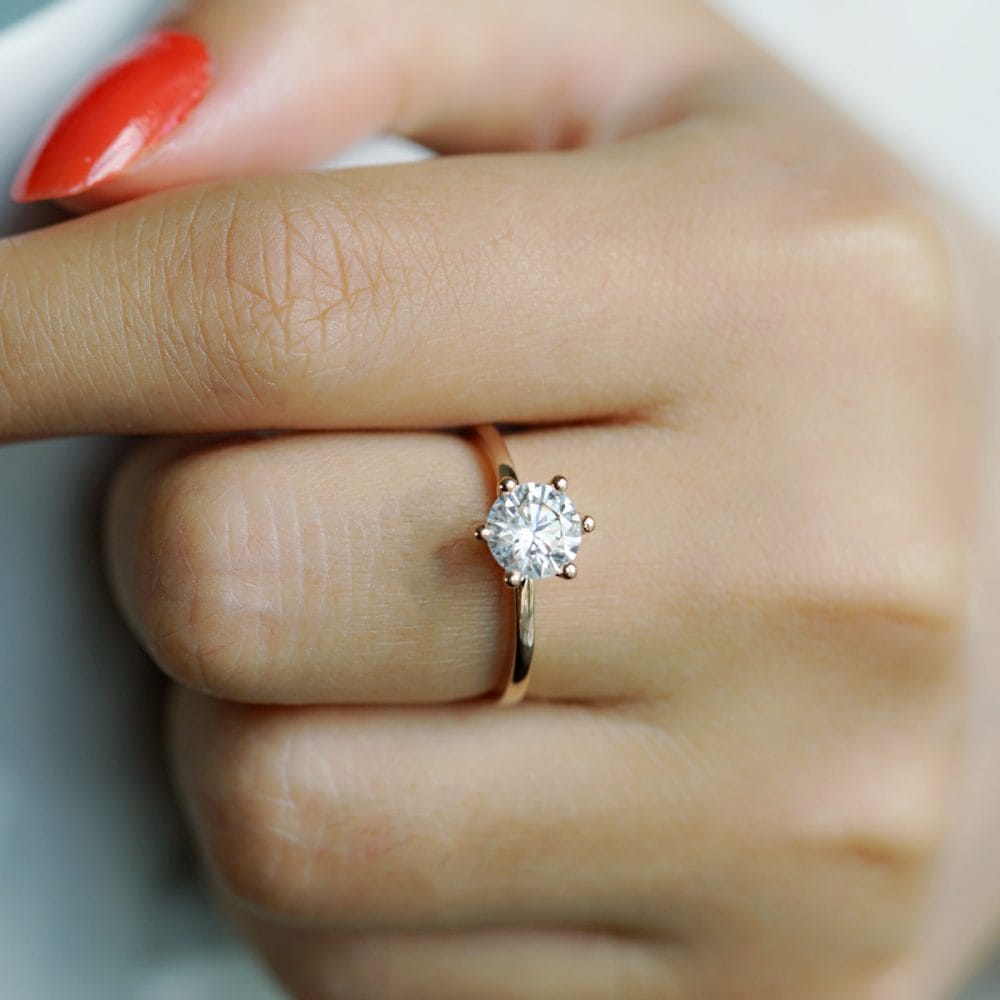 Solitaire Moissanite Engagement Ring – Abigail - Image 4