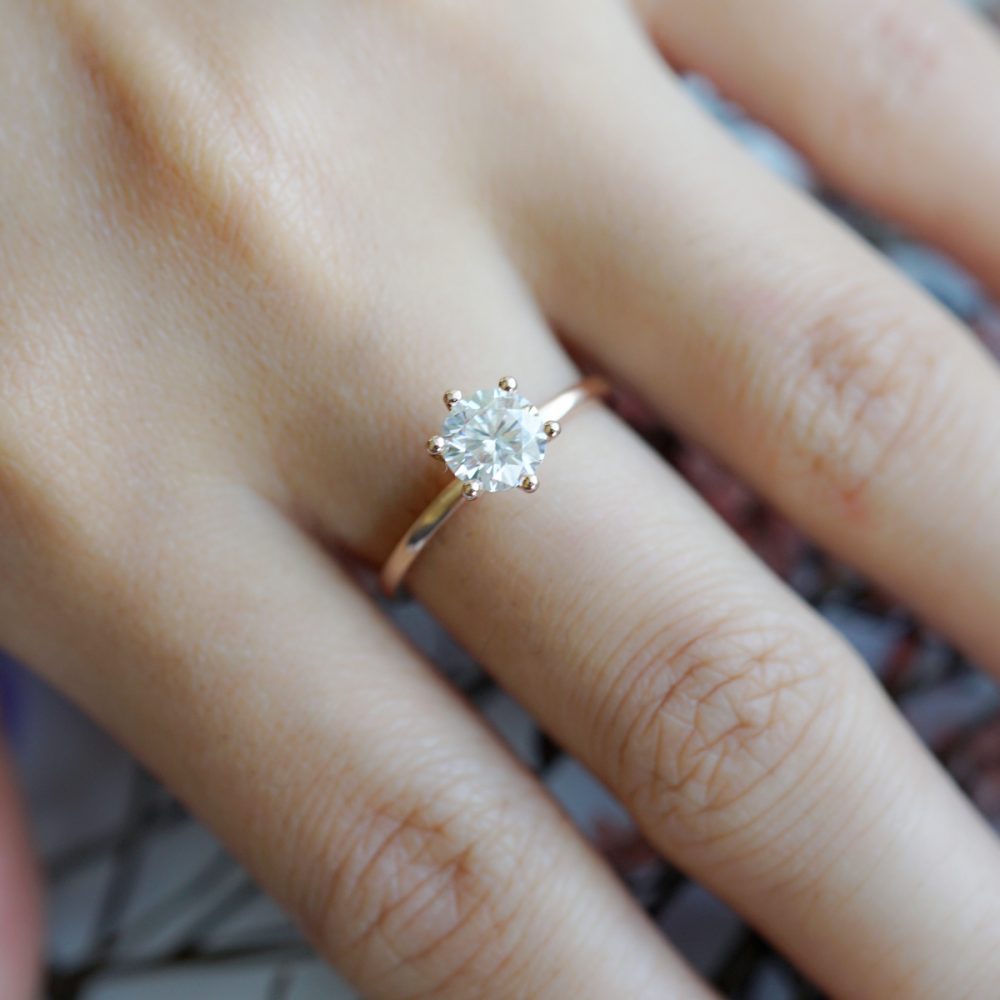 Solitaire Moissanite Engagement Ring – Abigail - Image 3