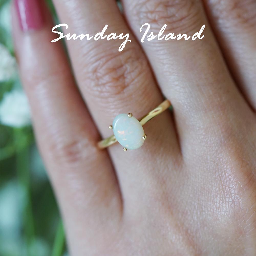 Solitaire Australian Opal Engagement Ring – Elsa - Image 2